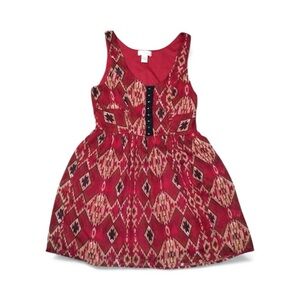 Red Aztec Print Dress Sz S